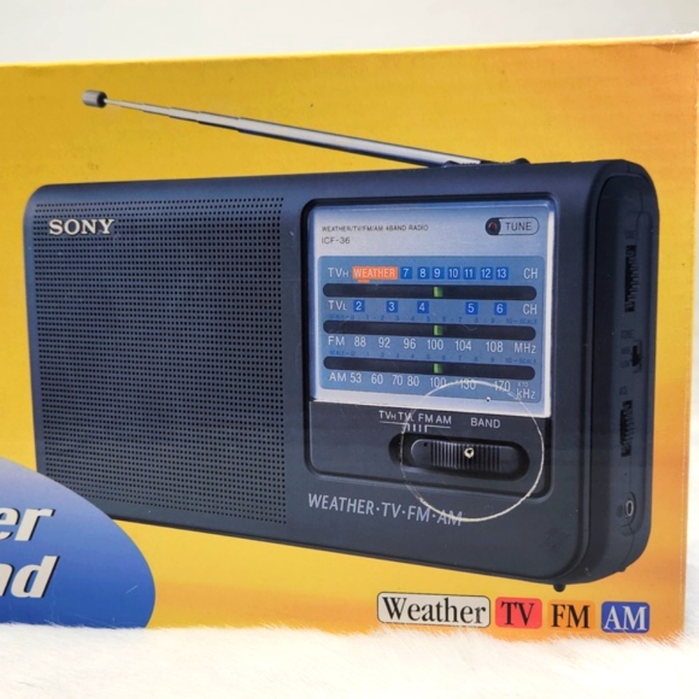 SONY ICF-36 TV/Weather/FM/AM/4 Band Radio VTG 2001 In Original box RARE - Picture 11 of 16